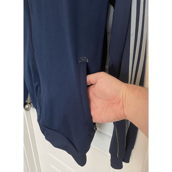 Adidas Adipure Clima365 Track Jacket Size XL Navy Blue Soccer Full Zip - Picture 4 of 7